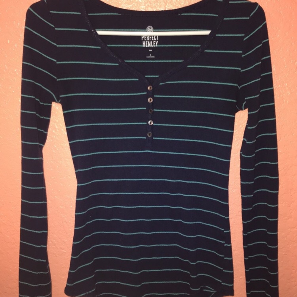 Sideways striped, Long sleeve, causal top